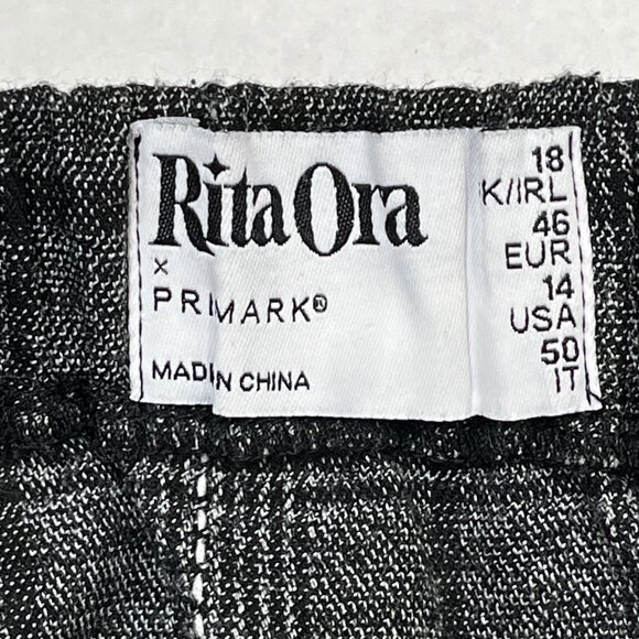 Rita Ora x Primark Skirt Womens 14 Gray Plaid Wrap Maxi Buckle Detail Grunge Y2K - Picture 6 of 6